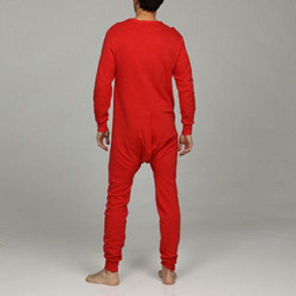 Vintage Style Button front Union Suit (Combinations) in Traditional Red or White - Image 7