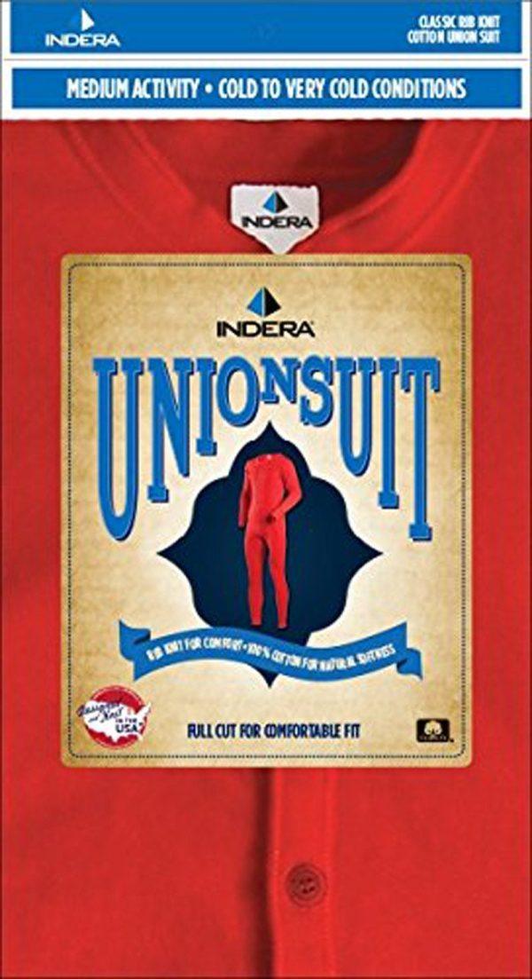 Vintage Style Button front Union Suit (Combinations) in Traditional Red or White - Image 5