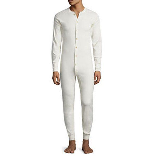 Vintage Style Button front Union Suit (Combinations) in Traditional Red or White - Image 2