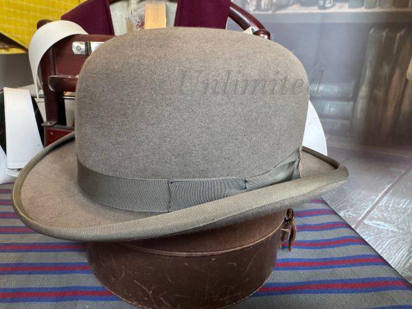 Vintage Dunn & Co GREY  Bowler Hat Size 7 3/8" Immaculate (DUNN738) - Image 5