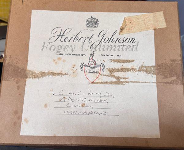 Vintage Herbert Johnson Bowler Hat Size 6 7/8" Dated 1966 with Box (HJ66) - Image 2