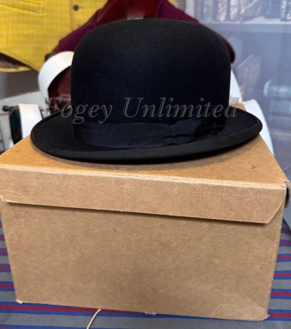 Vintage Woodrow Bowler Hat Size 6 7/8" with Box (WD678)