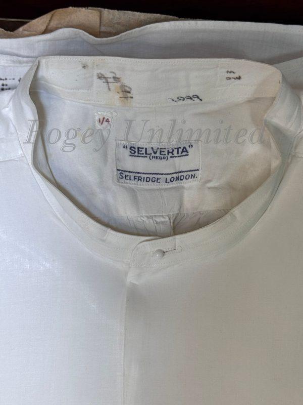 Vintage Formal White Tie/Evening Wear Stiff fronted Tunic Shirt. Size 14 1/2" Selverta by Selfridges - Image 3