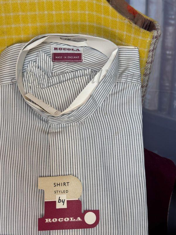Vintage New in packet Rocola pinstripe Collarband Shirt for your Stiff collar 15 1/2" with extra collars - Image 2