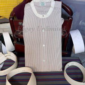 Vintage New in packet Van Heusen Pinstripe Collarband Shirt for your Stiff collar 15 1/2" with 2 matching collars