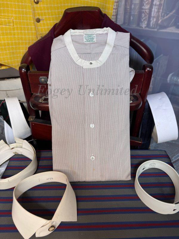 Vintage New in packet Van Heusen Pinstripe Collarband Shirt for your Stiff collar 15 1/2" with 2 matching collars