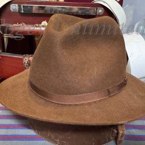 Vintage Dark Brown Trilby Hat. Size 7 1/8"approx (Ref:CH718)