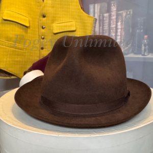 Vintage Dark Brown Lock & Co Trilby Hat. Size 7 1/8" (Ref:LK718B)