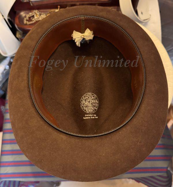 Vintage Dark Brown Lock & Co Trilby Hat. Size 7 1/8" (Ref:LK718B) - Image 5