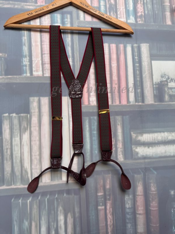 Vintage Old store Stock Button on Braces/Suspenders. Various Styles and Colours. (Ref:DR5B) - Image 9