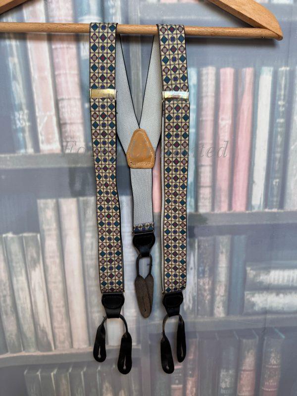 Vintage Old store Stock Button on Braces/Suspenders. Various Styles and Colours. (Ref:DR2W) - Image 8