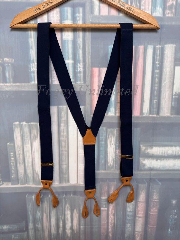 Vintage Old store Stock Button on Braces/Suspenders. Various Styles and Colours. (Ref:DR2W) - Image 9