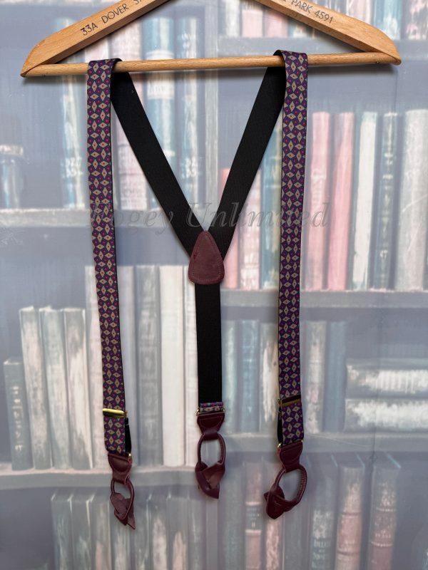 Vintage Old store Stock Button on Braces/Suspenders. Various Styles and Colours. (Ref:DR2W)E - Image 6