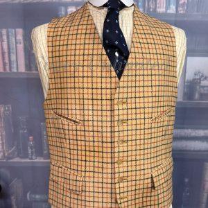 Vintage Dunn & Co Tattersall Wool Doeskin Waistcoat/vest 40"/102cm Chest (DNTS20)