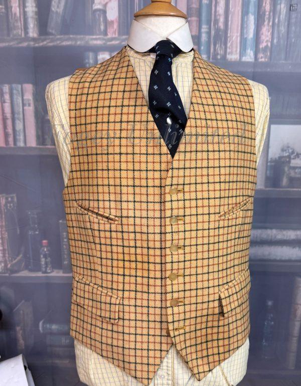 Vintage Dunn & Co Tattersall Wool Doeskin Waistcoat/vest 40"/102cm Chest (DNTS20)