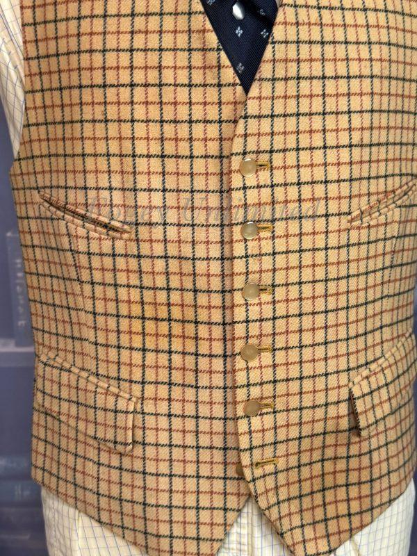 Vintage Dunn & Co Tattersall Wool Doeskin Waistcoat/vest 40"/102cm Chest (DNTS20) - Image 4