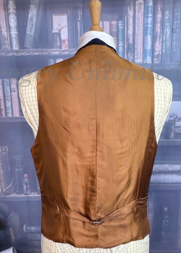 Vintage Dunn & Co Tattersall Wool Doeskin Waistcoat/vest 40"/102cm Chest (DNTS20) - Image 5