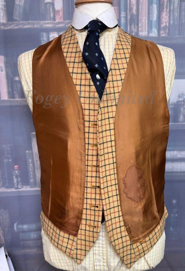 Vintage Dunn & Co Tattersall Wool Doeskin Waistcoat/vest 40"/102cm Chest (DNTS20) - Image 6