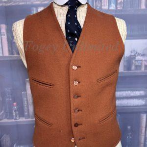 Vintage Dunn & Co Mustard Coloured Wool Doeskin Waistcoat/vest 38"/97cm Chest (DN38)
