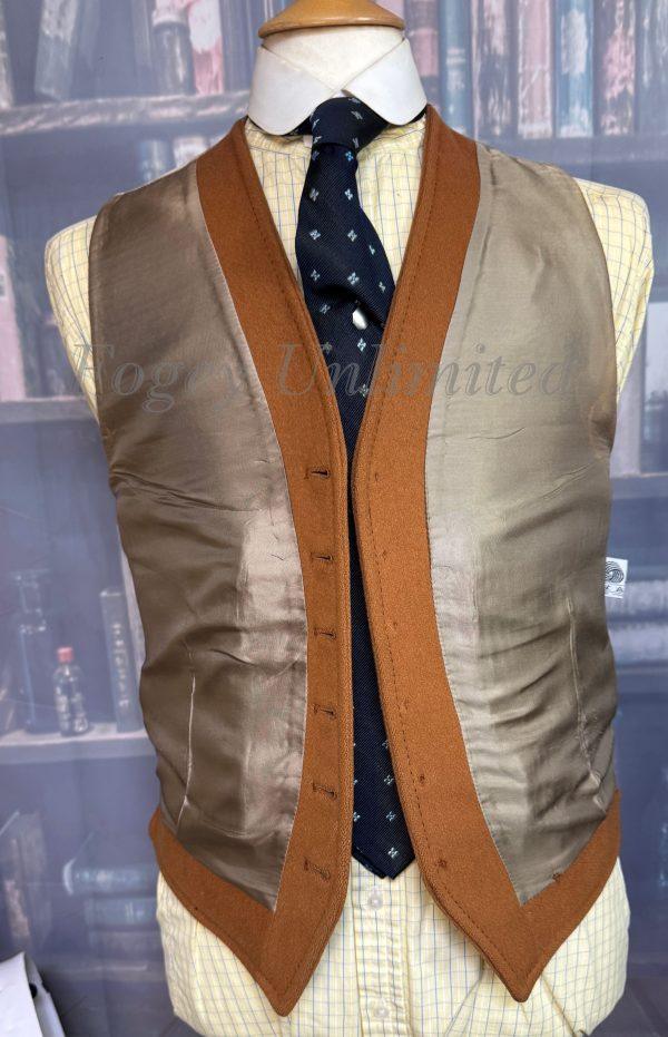 Vintage Austin Reed Fawn Coloured Wool Doeskin Waistcoat/vest 40"/102cm Chest (HSAR40) - Image 3