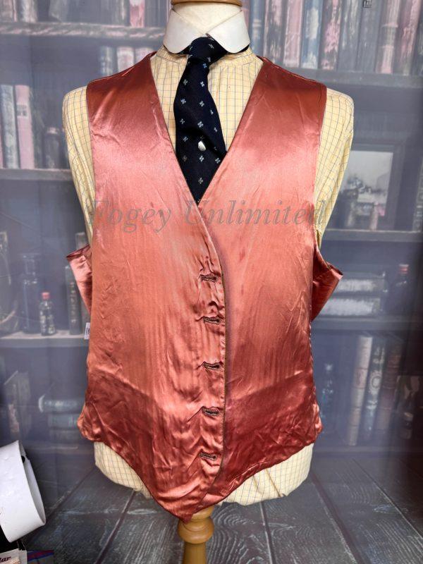 Vintage Viyella Tattersall Wool Doeskin Waistcoat/vest 44"/112cm Chest (VY44T) - Image 3
