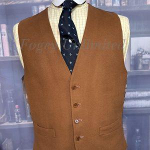 Vintage Austin Reed Fawn Coloured Wool Doeskin Waistcoat/vest 40"/102cm Chest (HSAR40)