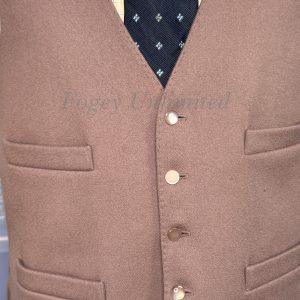 Vintage Fawn Coloured Wool Doeskin Waistcoat/vest 40"/102cm Chest (HST40)