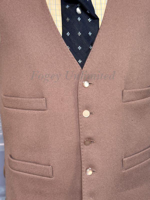Vintage Fawn Coloured Wool Doeskin Waistcoat/vest 40"/102cm Chest (HST40)