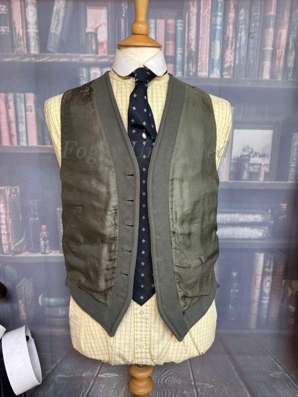 Vintage Dunn & Co Dove Grey Coloured Wool Doeskin Waistcoat/vest 38"/97cm Chest (DN38G) - Image 6