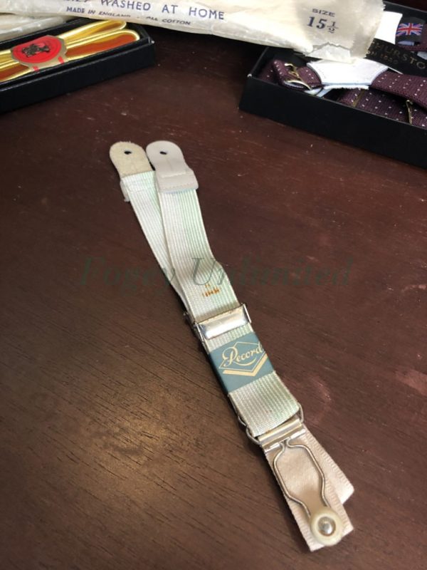 Vintage Gentleman's Traditional Sock Suspenders/garters Grey . Button And Slide Style - Image 2