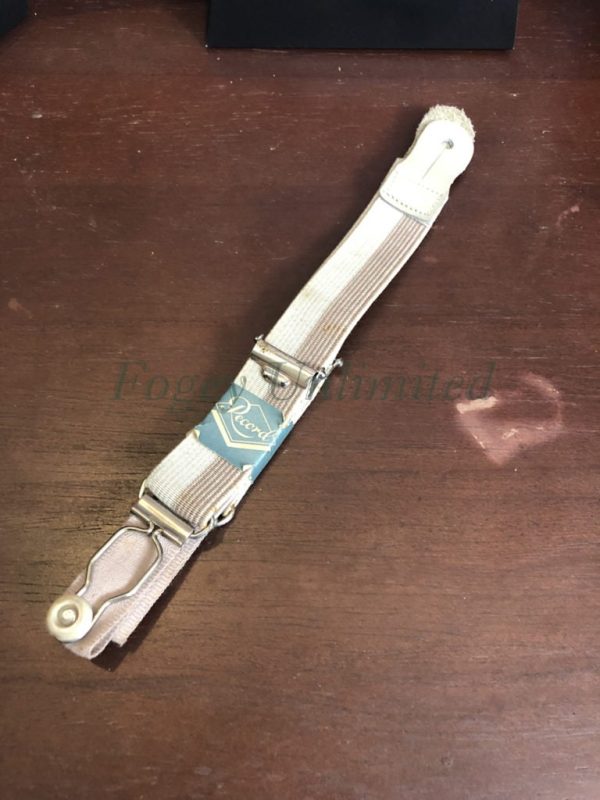Vintage Gentleman's Traditional Sock Suspenders/garters Grey . Button And Slide Style