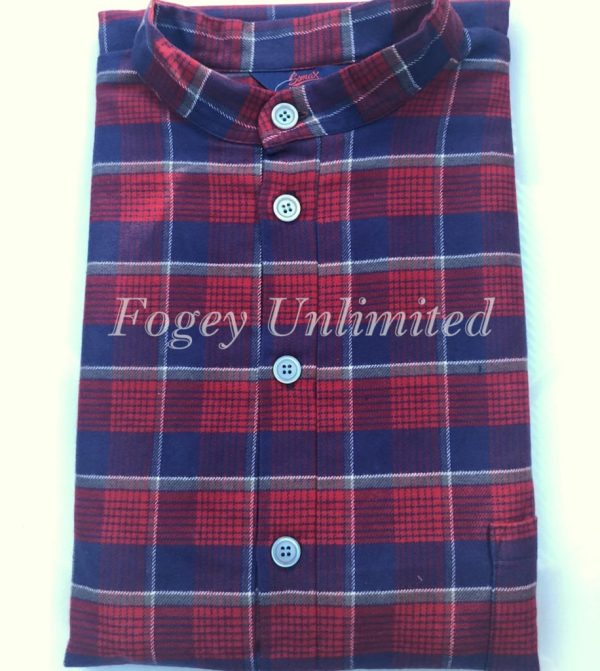 Tartan Traditional style Closed front button up Long Nightshirt by Somax MS29 - Image 2