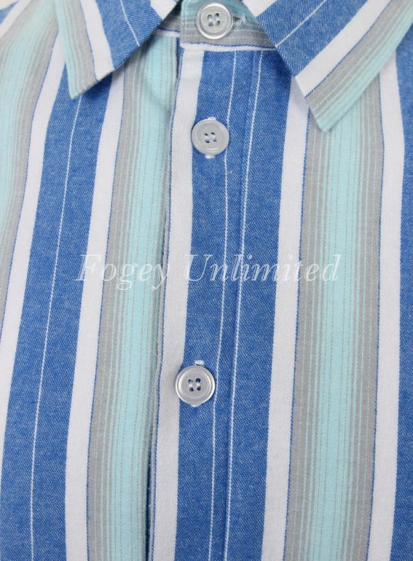 Traditional style Closed front button up Long Nightshirt by Somax PS28 - Image 7