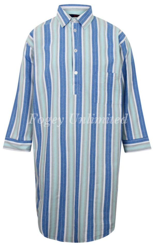Traditional style Closed front button up Long Nightshirt by Somax PS28 - Image 6