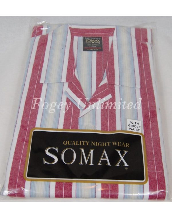 Traditional style Closed front button up Long Nightshirt by Somax PS28 - Image 4