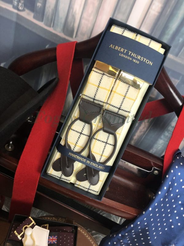 Albert Thurston LIMITED EDITION Tattersall woven Braces in 3 different colours.. LIMITED edition - Image 3