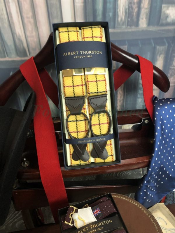Albert Thurston LIMITED EDITION Tattersall woven Braces in 3 different colours.. LIMITED edition
