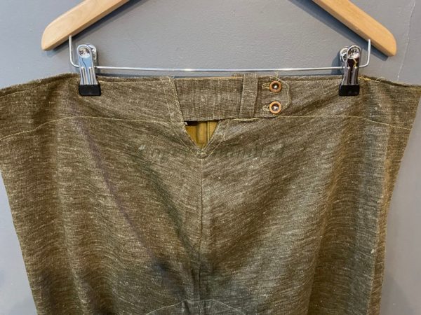VINTAGE Military issue Long Johns w/ Brace Tapes. button front and adjustable. Olive Green - Image 5