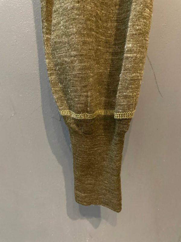 VINTAGE Military issue Long Johns w/ Brace Tapes. button front and adjustable. Olive Green - Image 4