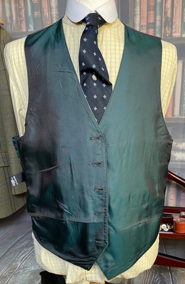 Vintage Cotton/linen Check Pattern Waistcoat/vest  38"/97cm Chest - Image 2
