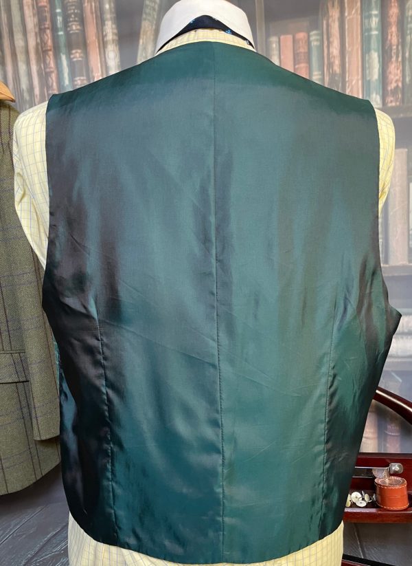 Vintage Cotton/linen Check Pattern Waistcoat/vest  38"/97cm Chest - Image 4