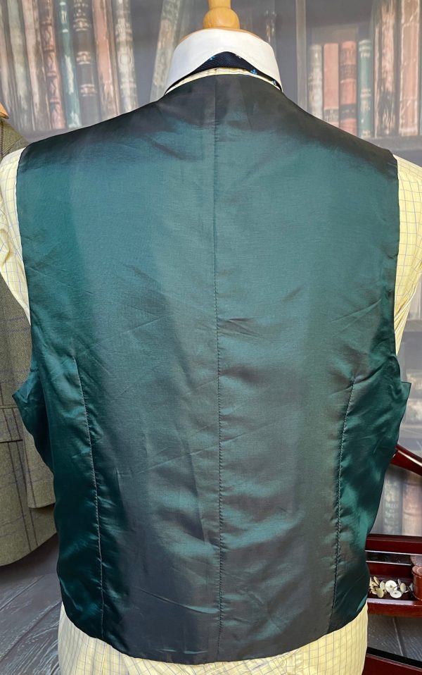 Vintage Cotton/linen Check Pattern Waistcoat/vest  38"/97cm Chest
