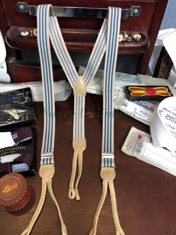 Vintage Old Store Stock Button End Braces/suspenders. Various Styles And Colours. (refl1) - Image 3