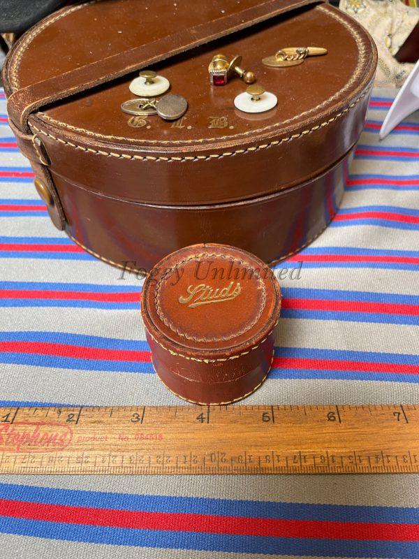 A Vintage Leather Collar Stud Box. Storage For Your Collar Studs. Various Styles Available - Image 9
