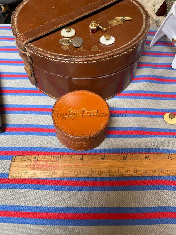 A Vintage Leather Collar Stud Box. Storage For Your Collar Studs. Various Styles Available - Image 8