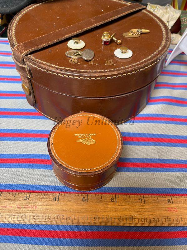 A Vintage Leather Collar Stud Box. Storage For Your Collar Studs. Various Styles Available - Image 5