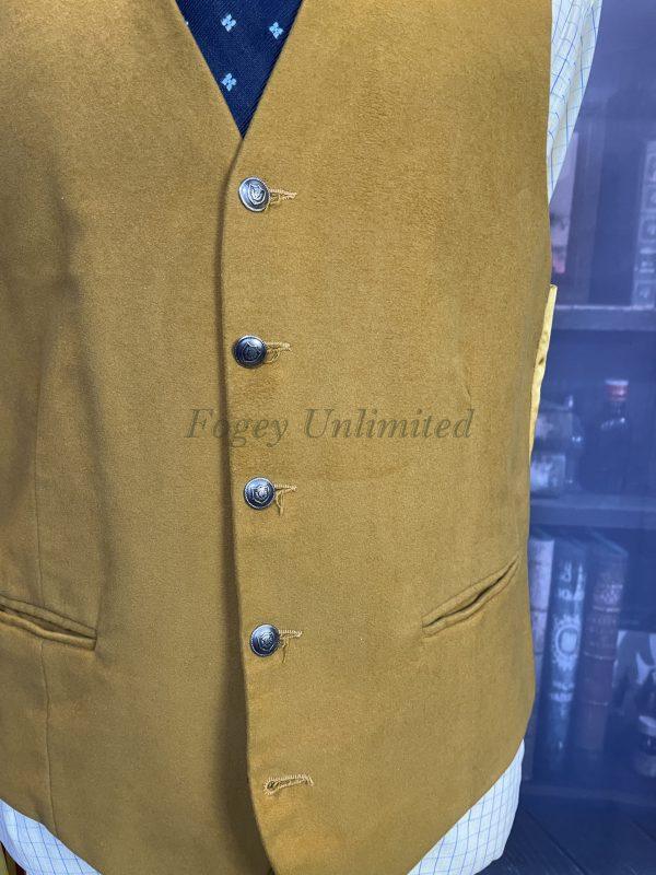 Vintage Pitlochry Mustard Coloured Doeskin Waistcoat/vest 42"/107cm Chest Ref:pit42 - Image 3