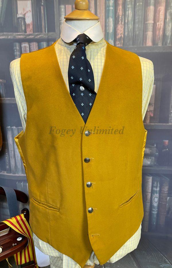 Vintage Pitlochry Mustard Coloured Doeskin Waistcoat/vest 42"/107cm Chest Ref:pit42 - Image 2