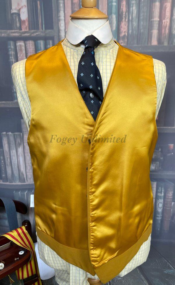Vintage Pitlochry Mustard Coloured Doeskin Waistcoat/vest 42"/107cm Chest Ref:pit42
