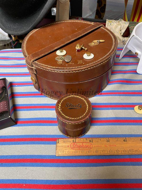 A Vintage Leather Collar Stud Box. Storage For Your Collar Studs. Various Styles Available - Image 6